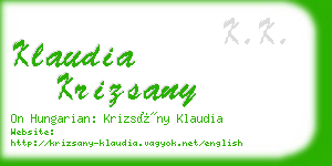 klaudia krizsany business card